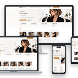 Responsive Friseursalon-Website Hair&Co auf Desktop, Laptop, Tablet und Smartphone