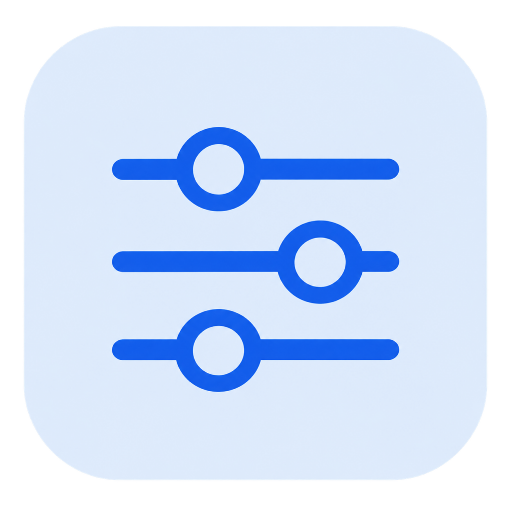 Regler-Symbol für individuelle Anpassungen
