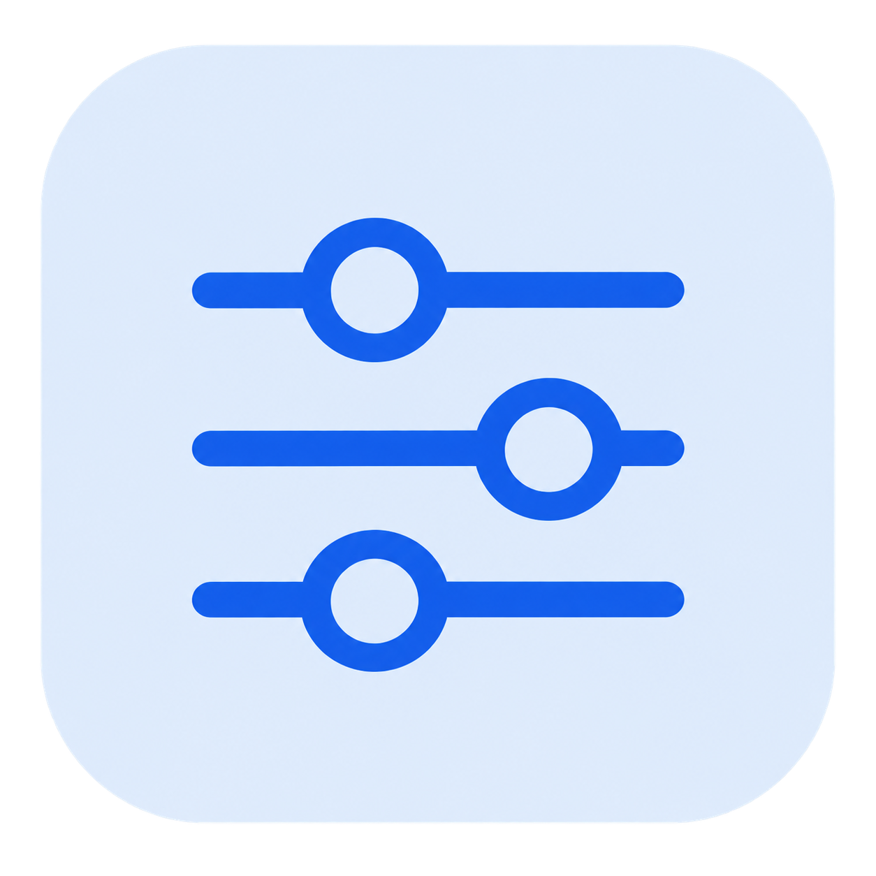 Regler-Symbol für individuelle Anpassungen